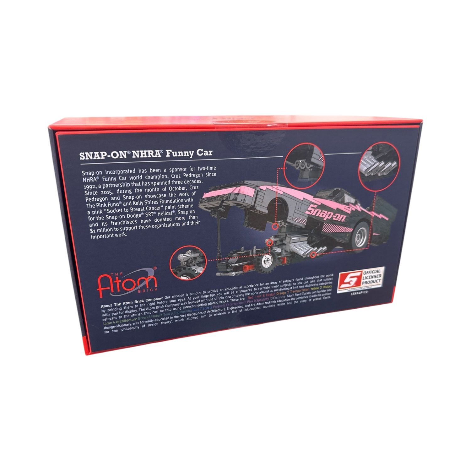 Snap on NHRA PINK Funny Car Atom Brick Building Set, SSX24P139