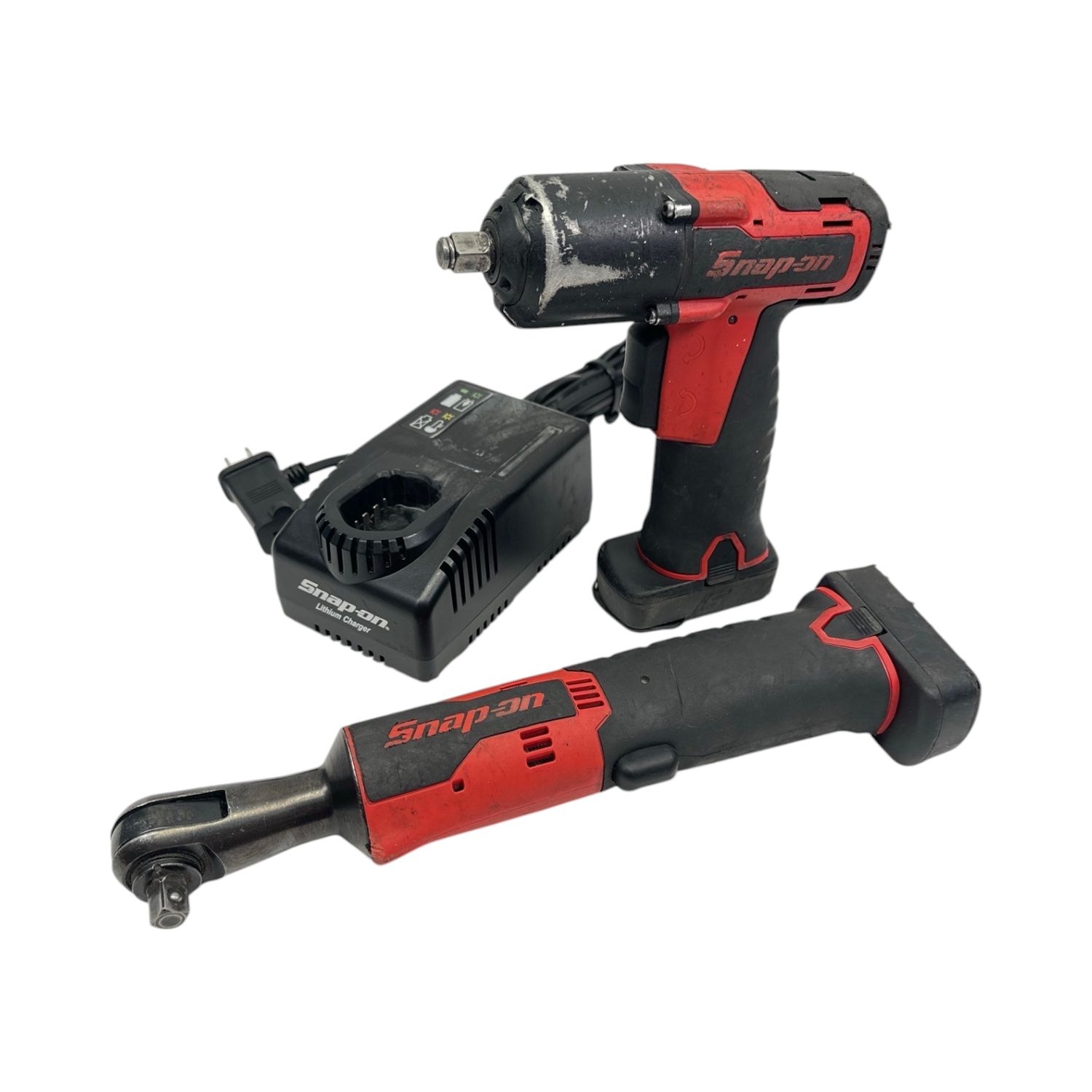 Snap On 3/8” Drive Impact, Ratchet, Batteries Charger Kit