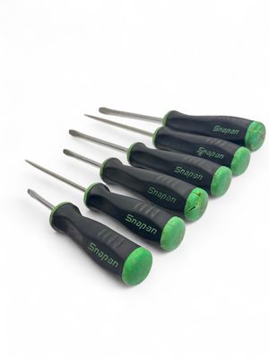 Snap On 6 Pc Soft Grip Flat Tip Screwdriver Set Snap On 6 Pc Soft Grip Flat Tip Screwdriver Set