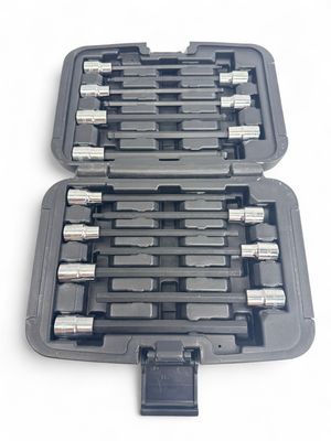 VIM Tools 14 Pc 3/8” Drive Extra Long Metric Hex And Ball Hex Driver Set, HXLM100