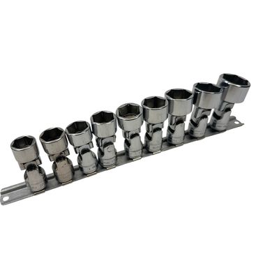 Snap On 9pc 3/8" Drive 6-Point Metric Flank Drive® Shallow Flex Socket Set (14-19,22,24 MM)