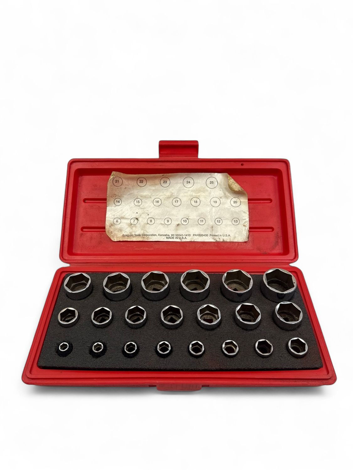 Snap On 21pc 3/8" Drive 6-Point Metric Flank Drive® Shallow Socket (6-26MM), PAK620400