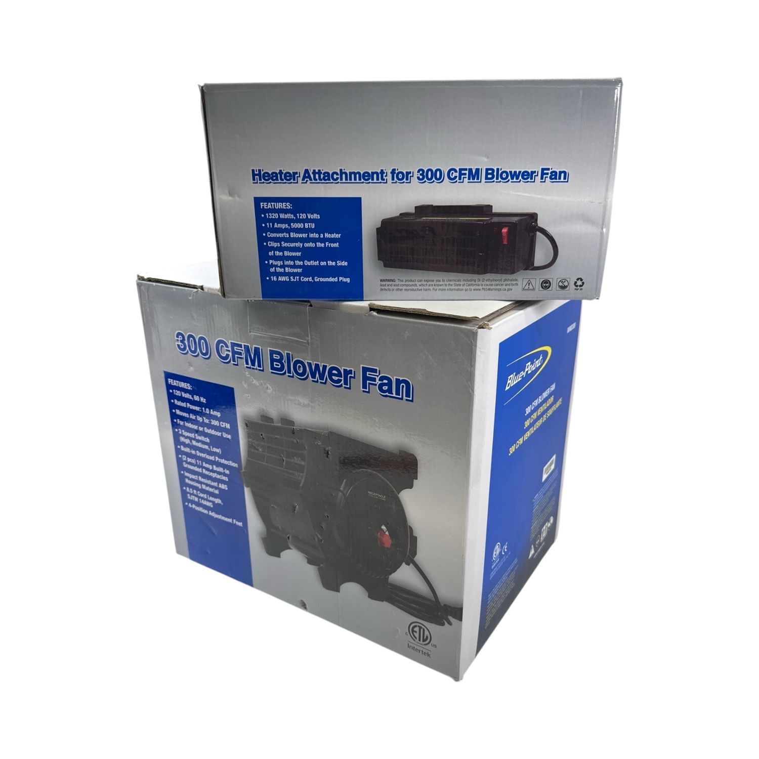 Blue Point 300 CFM Blower Fan & Heater Attachment, WIND300 & WINDHEATER