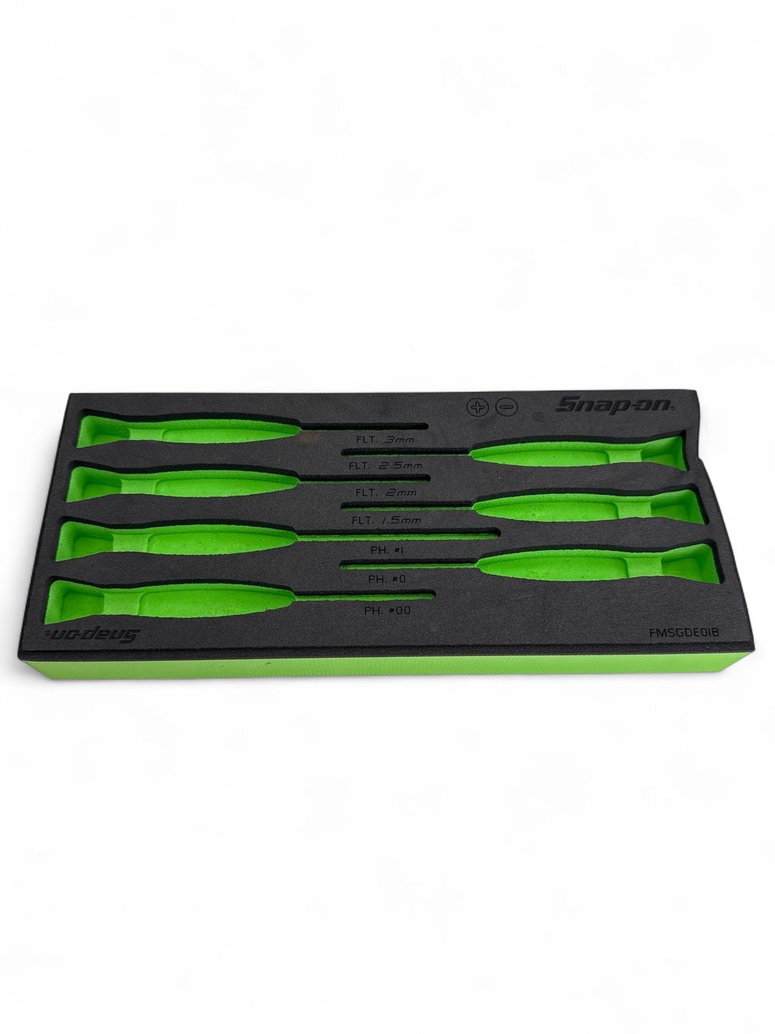 Snap On Green Foam Set For Flat And Phillips Head Screwdriver Set, FMSGDE01B