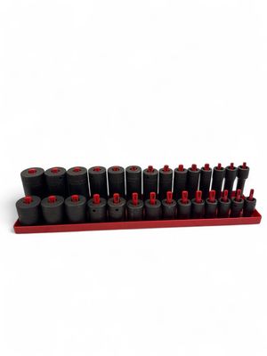 Snap On 28 Pc 3/8” Drive Deep And Shallow SAE Impact Socket Set, (3/8”-1 1/4”)