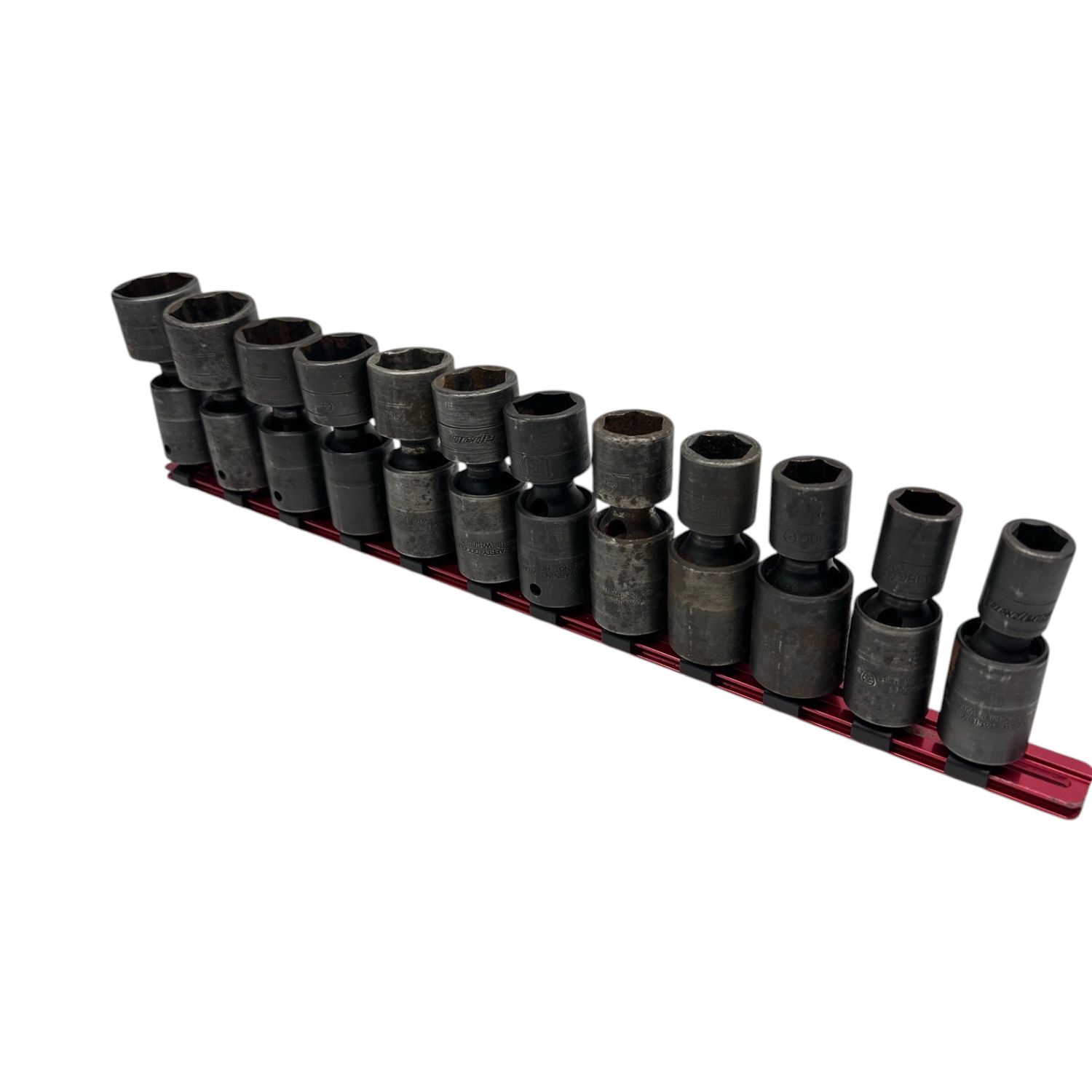 Snap On 12 pc 1/2" Drive 6-Point SAE Flank Drive® Shallow Impact Swivel Socket Set (1/2-1-3/16"), 312IPL