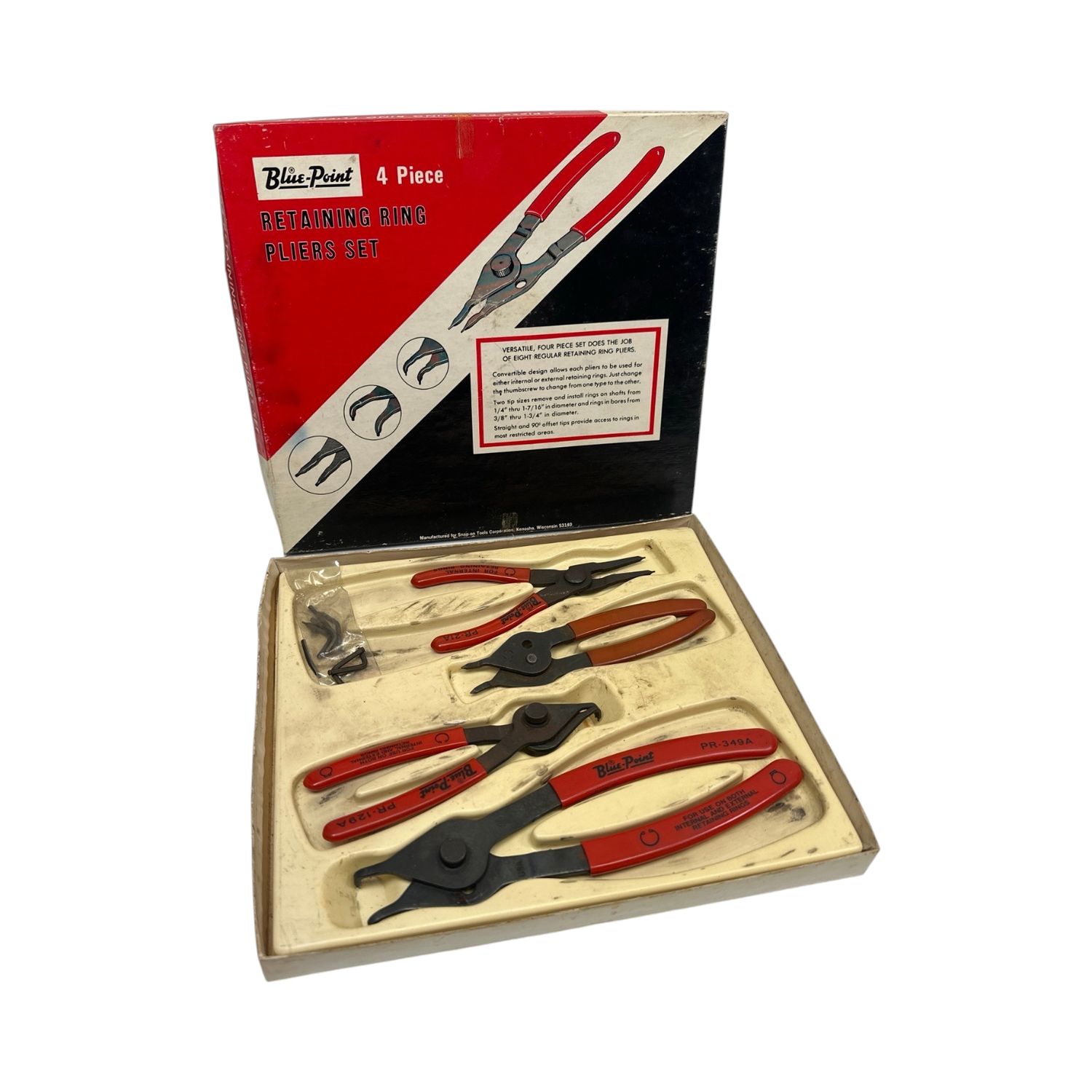 Blue Point 4pc Retaining Ring Pliers Set, PR-404