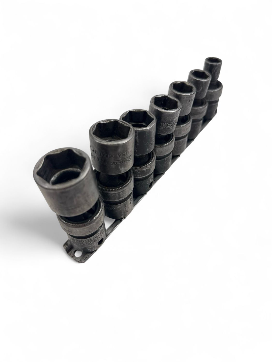Snap On 7 pc 3/8" Drive 6-Point SAE Flank Drive® Shallow Impact Swivel Socket Set (3/8”-3/4"), 205IPF