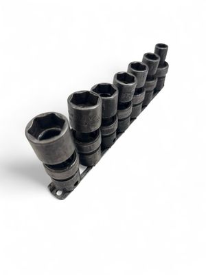 Snap On 7 pc 3/8" Drive 6-Point SAE Flank Drive® Shallow Impact Swivel Socket Set (3/8”-3/4"), 205IPF