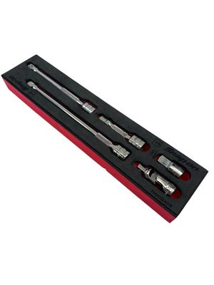 Snap On 5 pc 3/8" Drive Extension and Adaptor Set with PRO-FI™ Organization (Red), 205AFXAFR