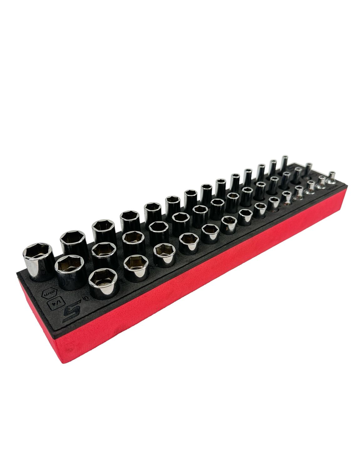 Snap On 42 pc 1/4" Drive 6-Point Metric Flank Drive® Socket Set with PRO-FI™ Organization (4–15 mm) (Red), 142STMMSYFR1
