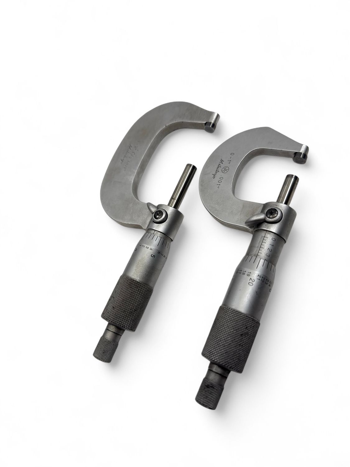 Mitutoya 2 Pc Outside Micrometer Set, (0-1” .001” & 1-2” .001”)