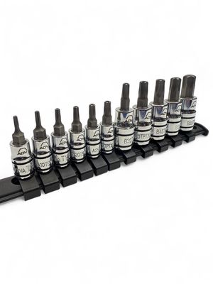 Matco 11 Piece 1/4" And 3/8" Drive ADV Tamper-Resistant Torx Bit Socket Set, SABTPTX11VA