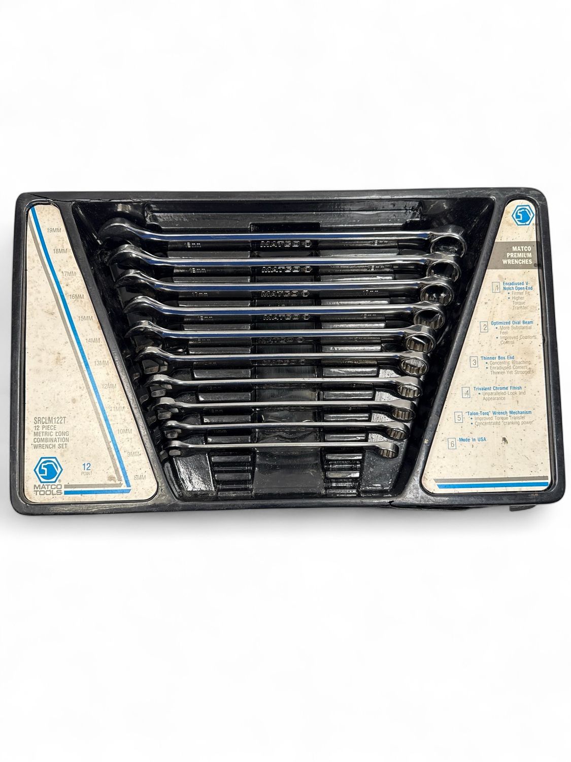 Matco Tools 10pc Long Metric Combination Wrench Set, Srclm122t