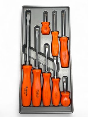 Snap On 8pc Orange Hard Grip Screwdriver Set Snap On 8pc Orange Hard Grip Screwdriver Set