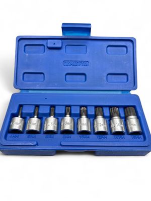 Cornwell 8 Piece 3/8” Drive Tamperproof XZN Triple Square Bit Set, CBSM82TPTSS