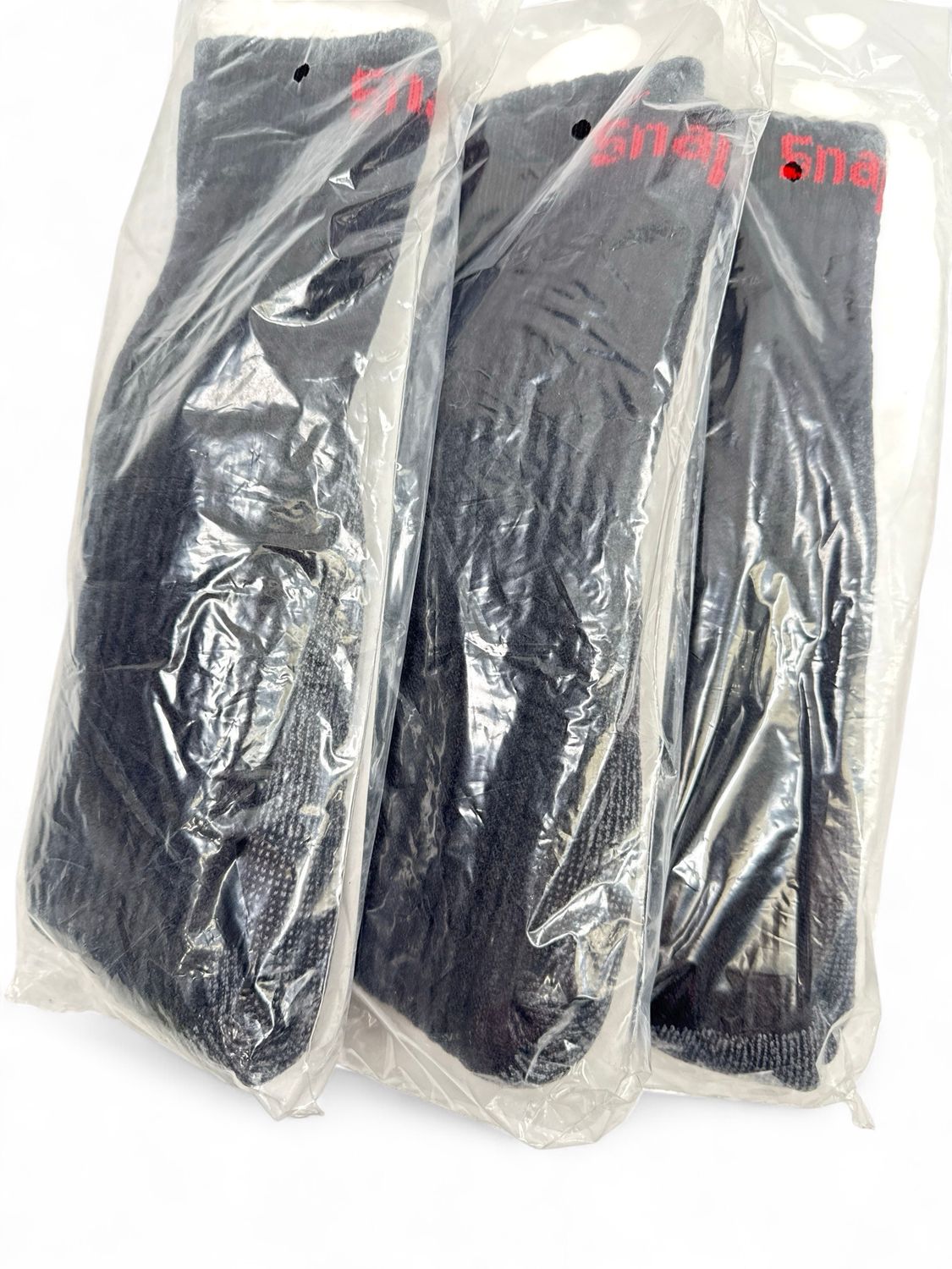 Snap On 3 Pack Hi-Rise Cotton Crew Socks, Black; Large