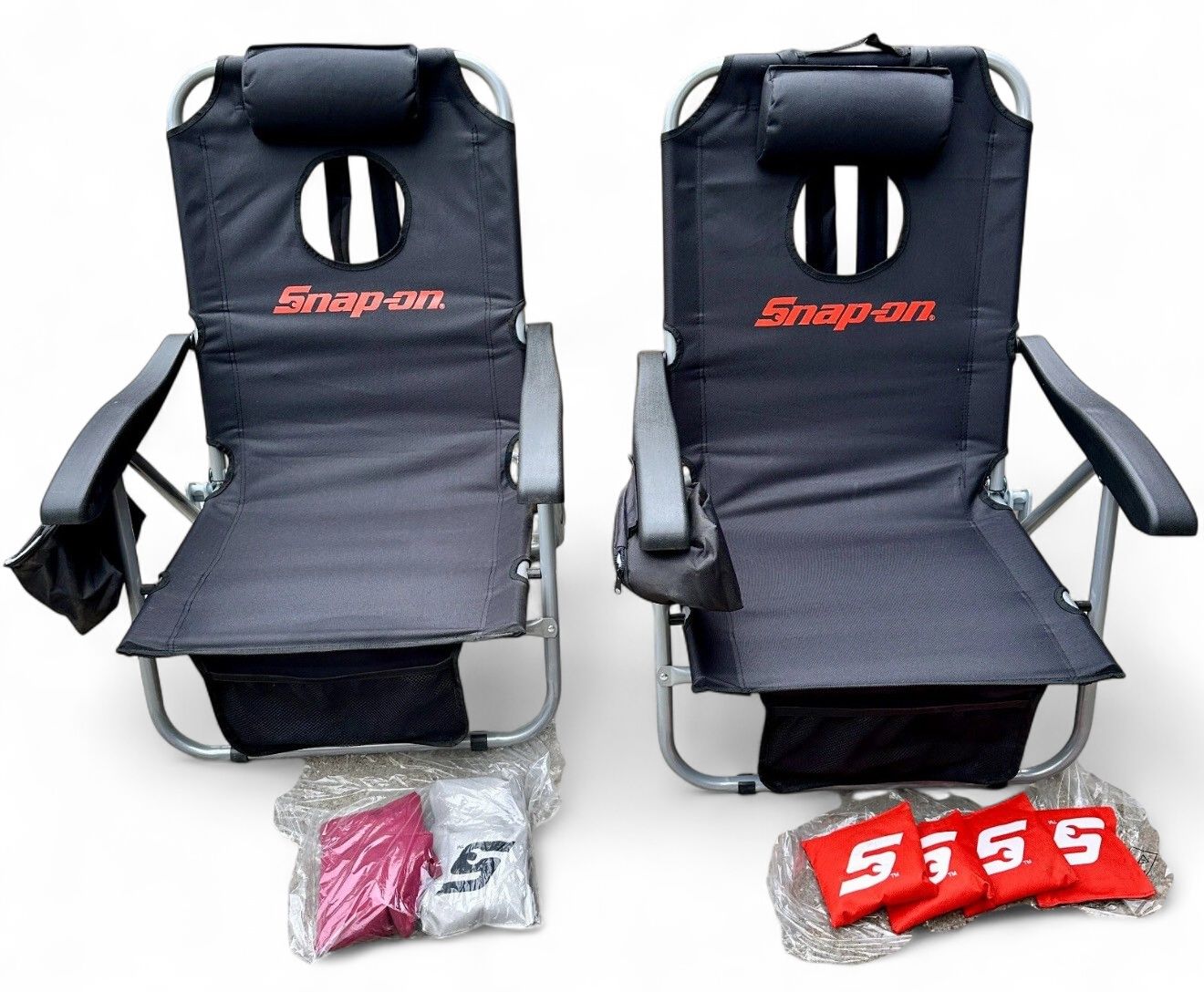 Snap On 2pc Cornhole Beach Chairs