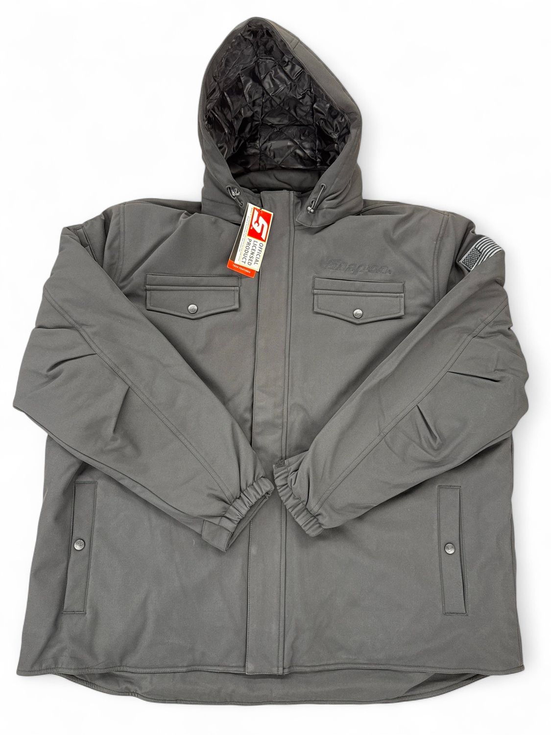 Snap On Insulated Hooded Zip Up Jacket