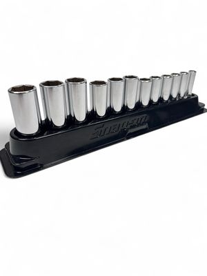 Snap On 12 Pc. 3/8" Drive 6-Point Metric Flank Drive Deep Socket Set (8-19 mm) 212SFSMY