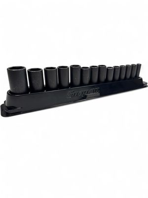 Snap On 14 Pc. 3/8" Drive 6-Point Metric Flank Drive Deep Impact Socket Set (8-19, 21 and 24 mm) 214SIMFMYA