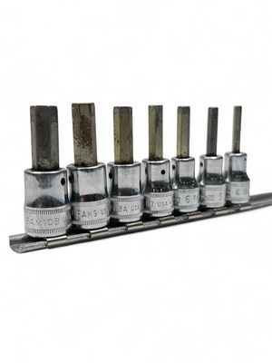 Snap On 7 Pc. 3/8" Drive Metric Hex Bit Socket Set (4-10 mm) 207EFAMY