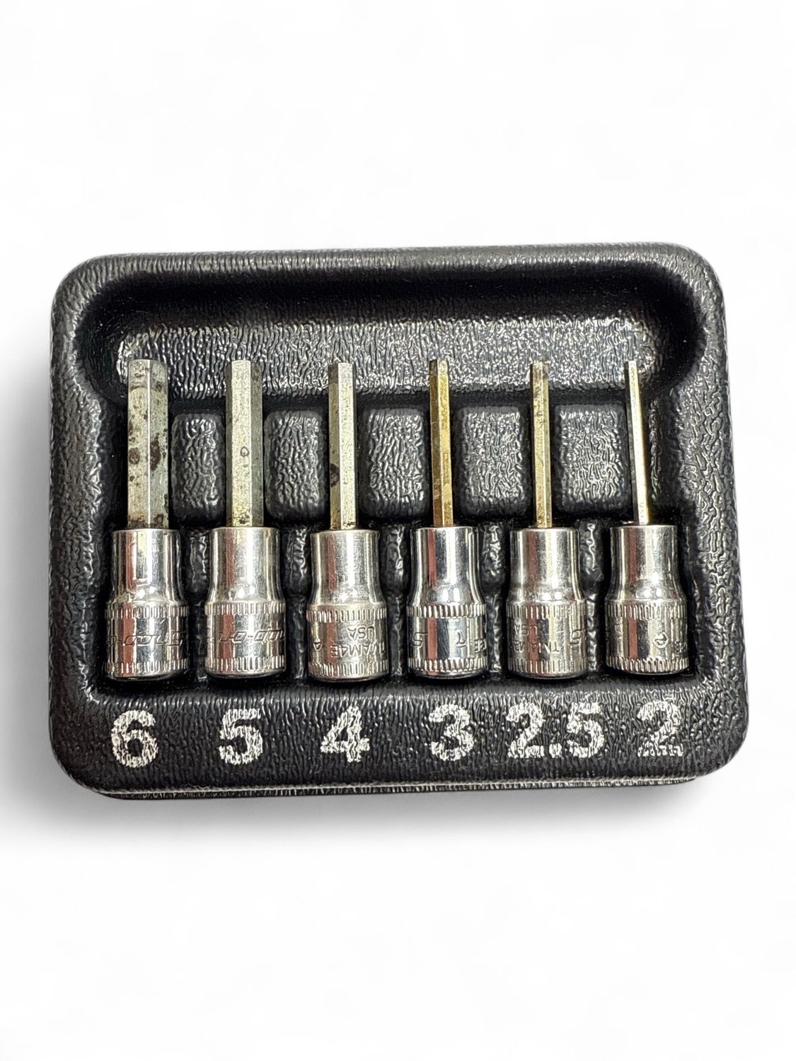 Snap On 6 Pc. 1/4" Drive Metric Standard Hex Bit Socket Set (2-6 mm) 106ETMAMY