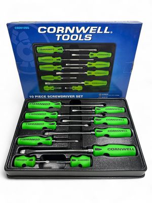 Cornwell 10pc Screwdriver Set; Green, CSD810SG Cornwell 10pc Screwdriver Set; Green, CSD810SG
