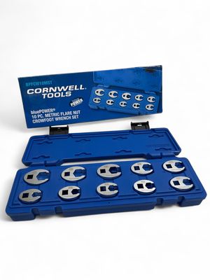 Cornwell 10 Piece 3/8 Cornwell 10 Piece 3/8" Drive bluePOWER Metric Flare Nut Crowfoot Wrench Set, BPFCW10MST