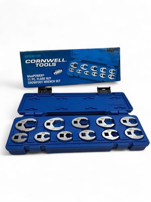Cornwell 11 Piece 3/8 Cornwell 11 Piece 3/8" Drive bluePOWER SAE Flare Nut Crowfoot Wrench Set, BPFCW11ST