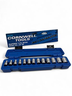 Cornwell Tools 13 Piece 3/8” Drive bluePOWER® Metric 6 Point Socket Set, CBP2M Cornwell Tools 13 Piece 3/8” Drive bluePOWER® Metric 6 Point Socket Set, CBP2M