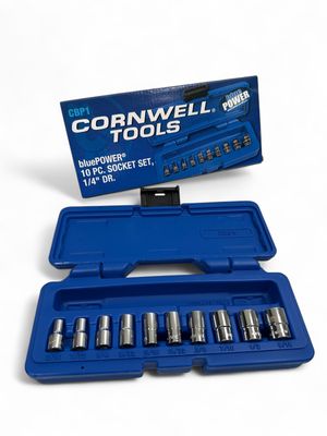 Cornwell Tools 10 Piece 1/4 Cornwell Tools 10 Piece 1/4" Drive bluePOWER® SAE 6 Point Socket Set, CBP1