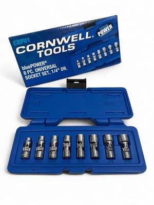Cornwell 8pc 1/4” Drive bluePOWER® SAE Universal Socket Set, 6 Point, CBPU1 Cornwell 8pc 1/4” Drive bluePOWER® SAE Universal Socket Set, 6 Point, CBPU1
