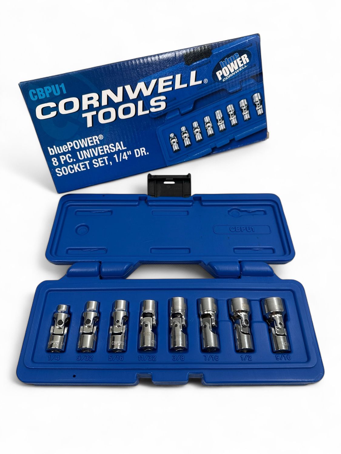 Cornwell 8pc 1/4” Drive bluePOWER® SAE Universal Socket Set, 6 Point, CBPU1
