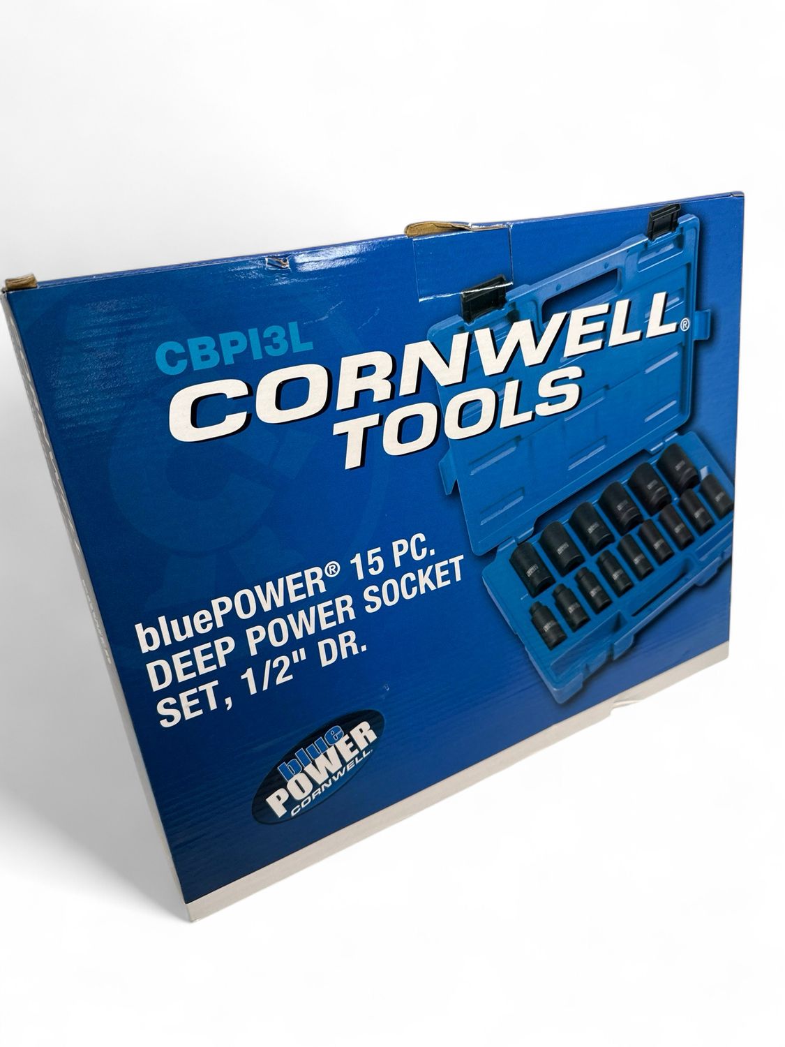 Cornwell 15pc 1/2” Drive BluePOWER SAE deep Power 6pt Socket Set
