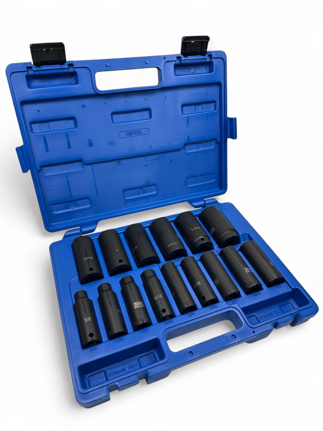 Cornwell 15pc 1/2” Drive BluePOWER SAE deep Power 6pt Socket Set, CBPI3L