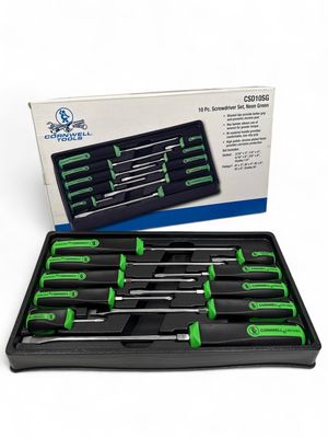 Cornwell 10pc Screwdriver Set; Green, CSD10SG Cornwell 10pc Screwdriver Set; Green, CSD10SG