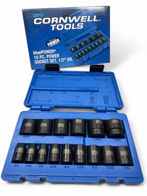 Cornwell 15pc 1/2” Drive BluePOWER SAE 6pt Power Socket Set, CBPI3 Cornwell 15pc 1/2” Drive BluePOWER SAE 6pt Power Socket Set, CBPI3
