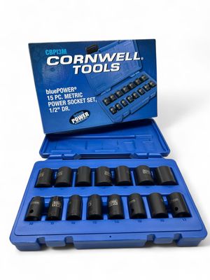 Cornwell bluePOWER 15 Piece 1/2” Drive Metric Power Universal Socket Set, 6 Point, CBPI3M Cornwell bluePOWER 15 Piece 1/2” Drive Metric Power Universal Socket Set, 6 Point, CBPI3M