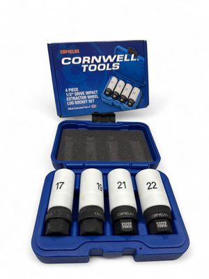 Cornwell 4pc Lug Nut Extractor Socket Set, CBP4ELNS Cornwell 4pc Lug Nut Extractor Socket Set, CBP4ELNS