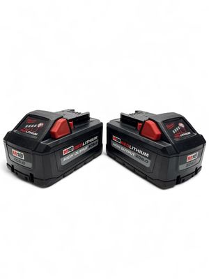 Milwaukee 2pc M18 Red Lithium High Output XC 6.0Ah Battery, 48-11-1865 Milwaukee 2pc M18 Red Lithium High Output XC 6.0Ah Battery, 48-11-1865