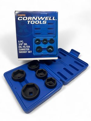 Cornwell 5pc 3/8” Drive Oil Filter Canister Socket Set, CTG5FSS