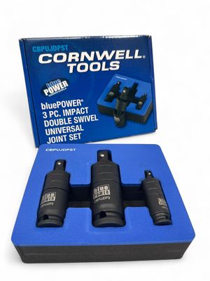 Cornwell 3pc BluePOWER Double Swivel Power Universal Joint Set, CBPUJDPST