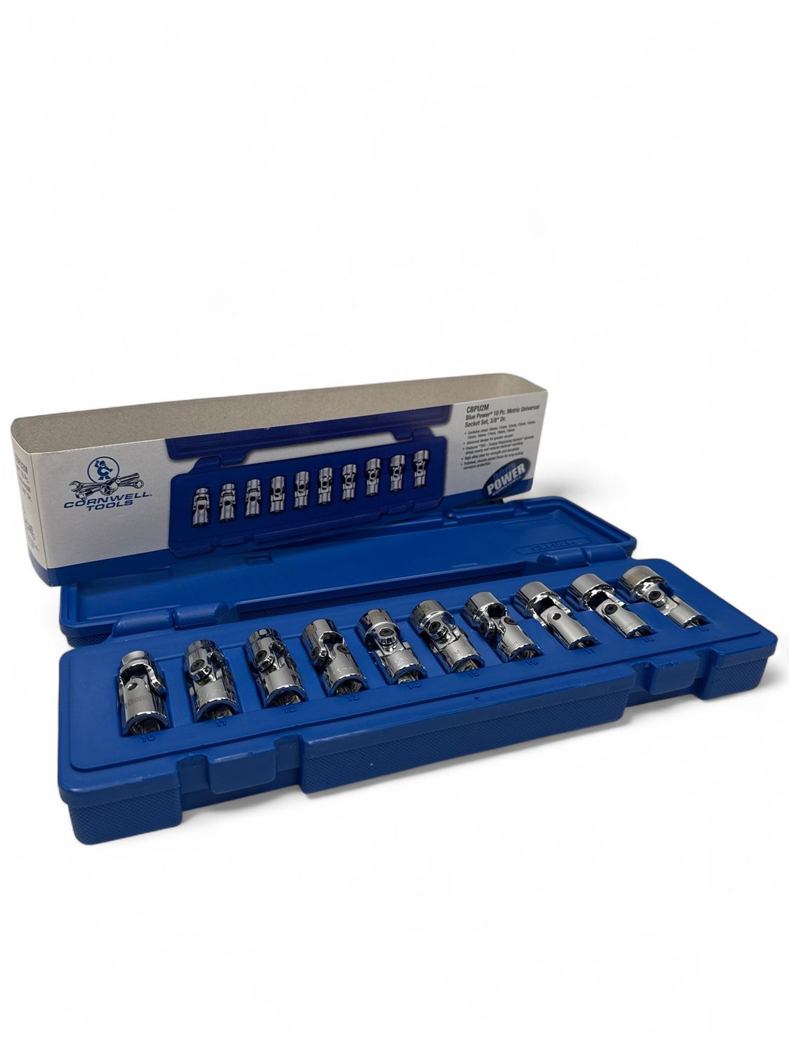 Cornwell 10pc 3/8” Drive bluePOWER® Metric Universal Socket Set, 6 Point, CBPU2M