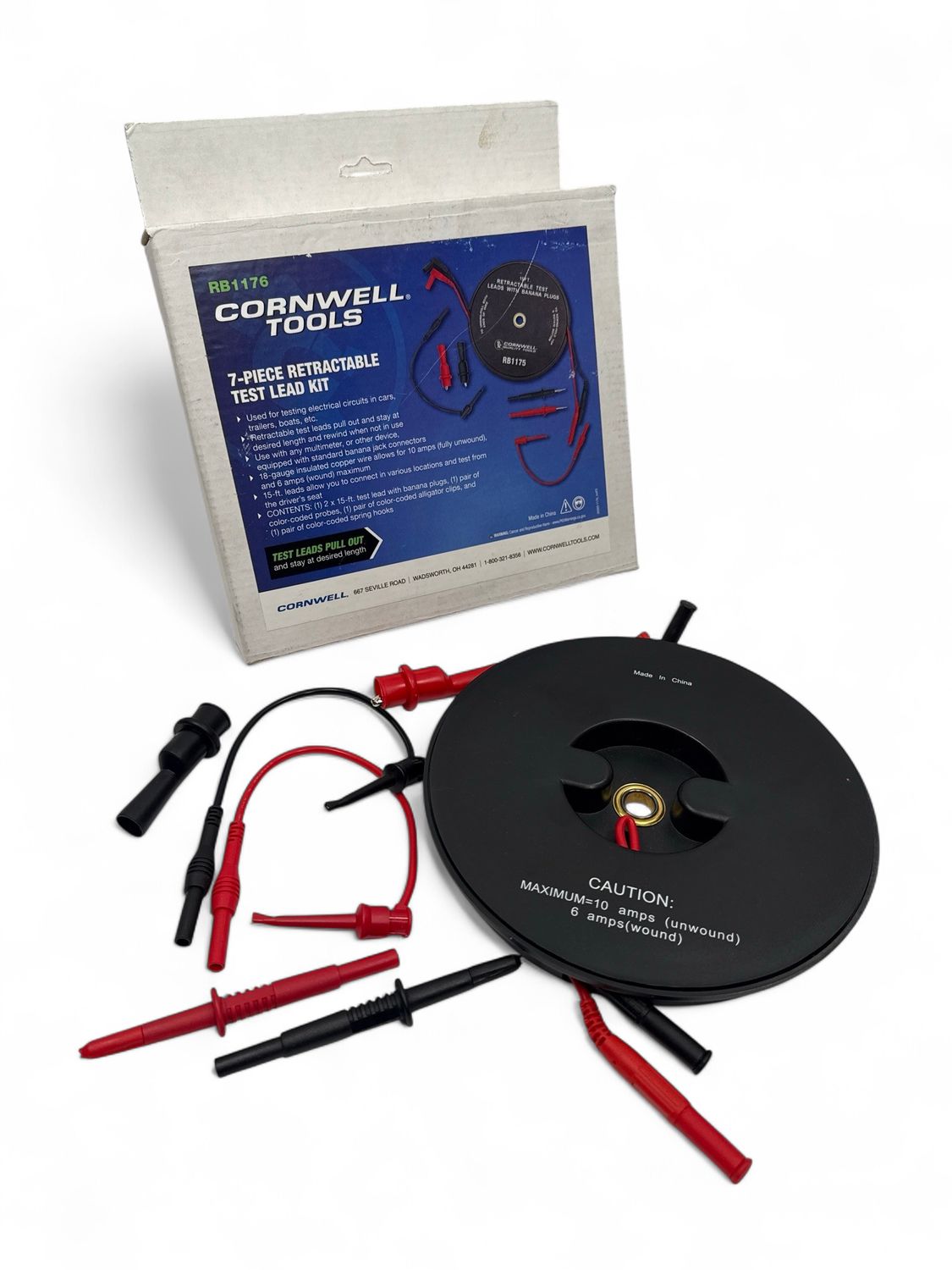 Cornwell 7pc Retractable Test Lead Set, RB1176