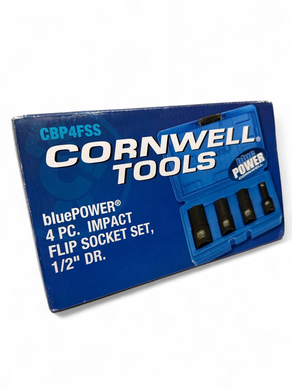 Cornwell 4 Piece 1/2” Drive bluePOWER® Impact Flip Socket Set, CBP4FSS