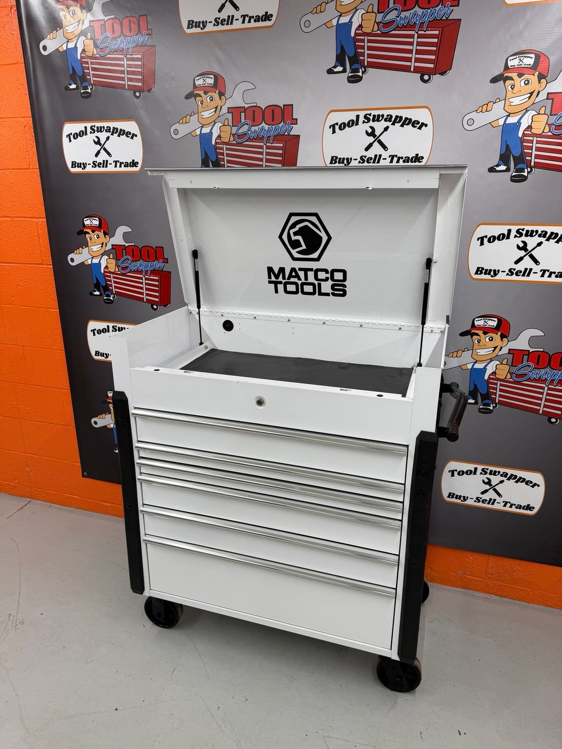 Matco Stainless Flip Top Roll Cart