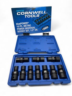Cornwell 10pc 1/2” Drive Metric Power Universal 6pt Socket Set, CBPIU3M