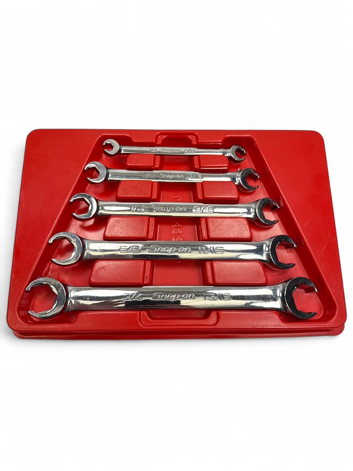 Snap On 5 Pc. 6-Point SAE Flank Drive Double End Flare Nut Wrench Set (1/4-13/16") RXFS605B