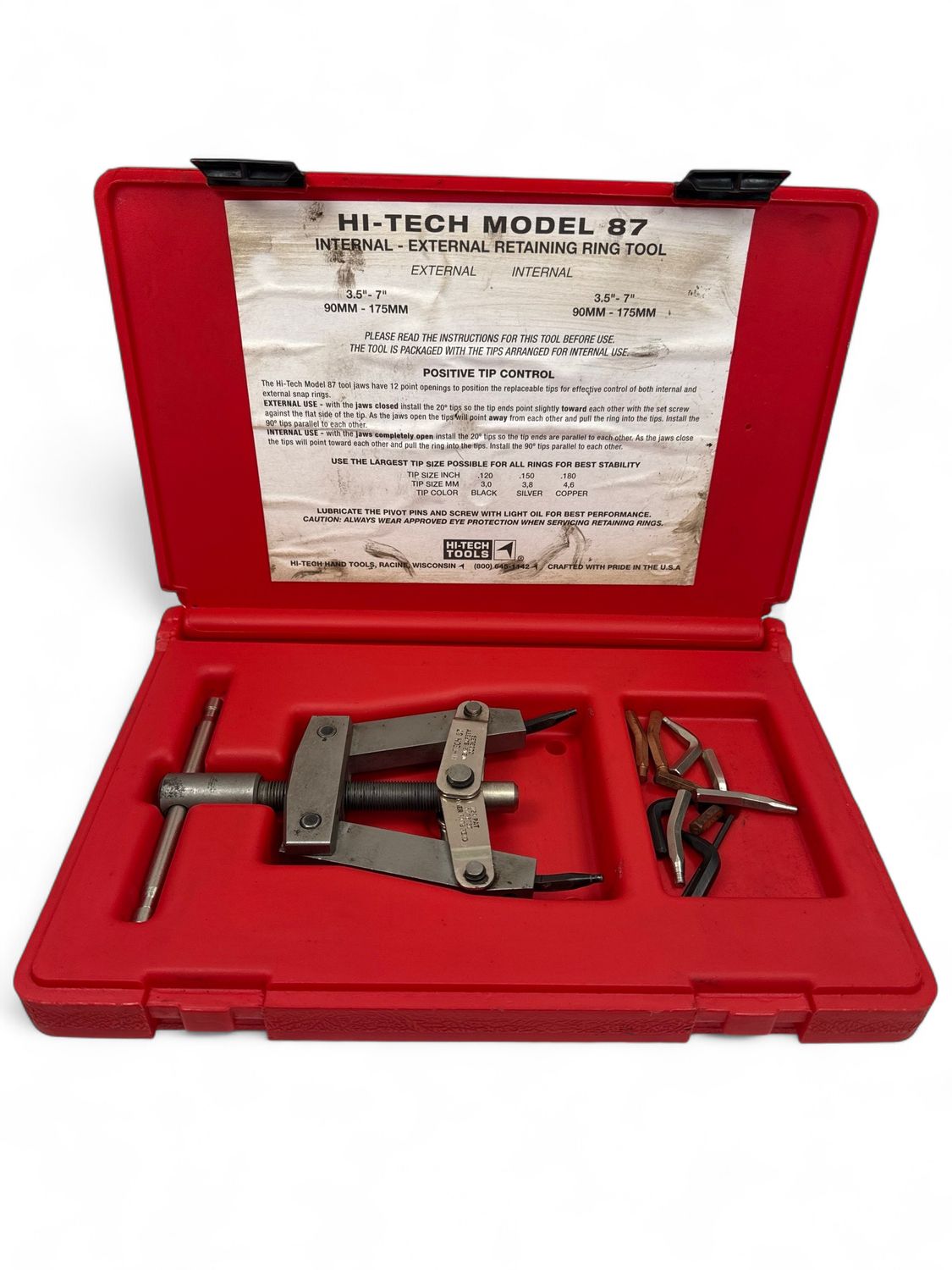 Hi-Tech Model 87 Internal/External Retaining Ring Tool With Automatic Lock